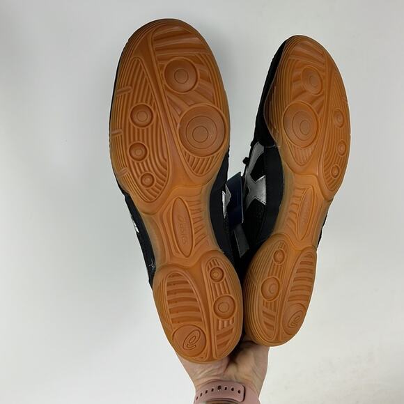 Asics matflex athletic wrestling shoes sneakers mens 13 black silver tan new - Picture 8 of 9